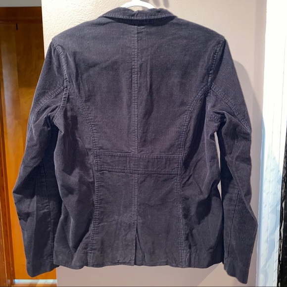 Navy Blue Casual Corduroy Blazer - Picture 4 of 4